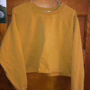 YELLOW CROPPED CREWNECK